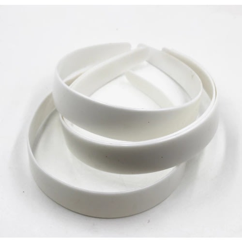 Plastic Hair Band For Diy - 3cm Wide - 5  - White