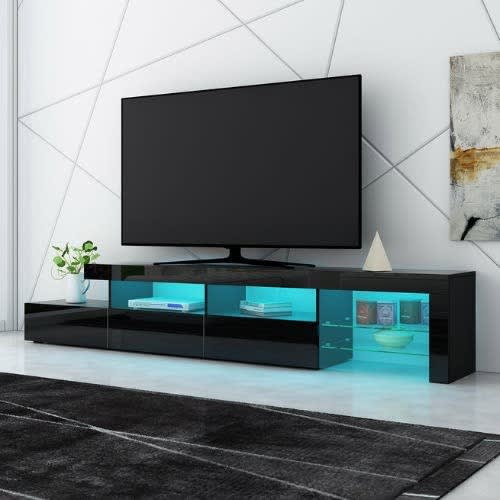 Smith TV Stand With LED Light - 72 inches - Black