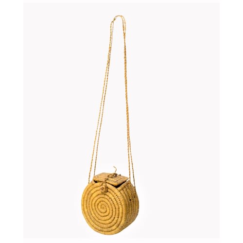 Beach Casual Handwoven Rattan Crossbody Bag - Plain