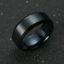 6mm Dull Polish Black Titanium Ring