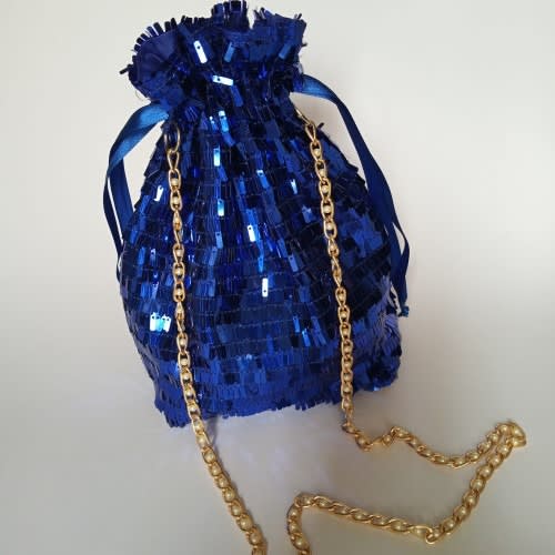 Royal Blue Drawstring Purse