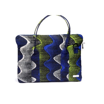 Blue Ankara Laptop Bag