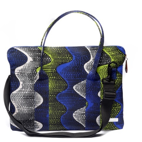 Blue Ankara Laptop Bag
