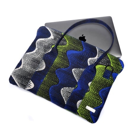 Blue Ankara Laptop Bag