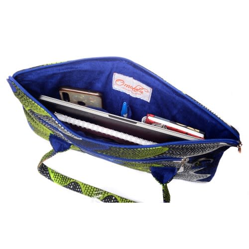 Blue Ankara Laptop Bag