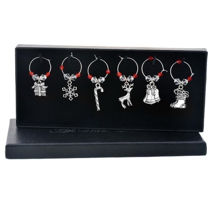 6 Pcs Cup Metal Decor For Home Stem Glasses New Year Silver Christmas