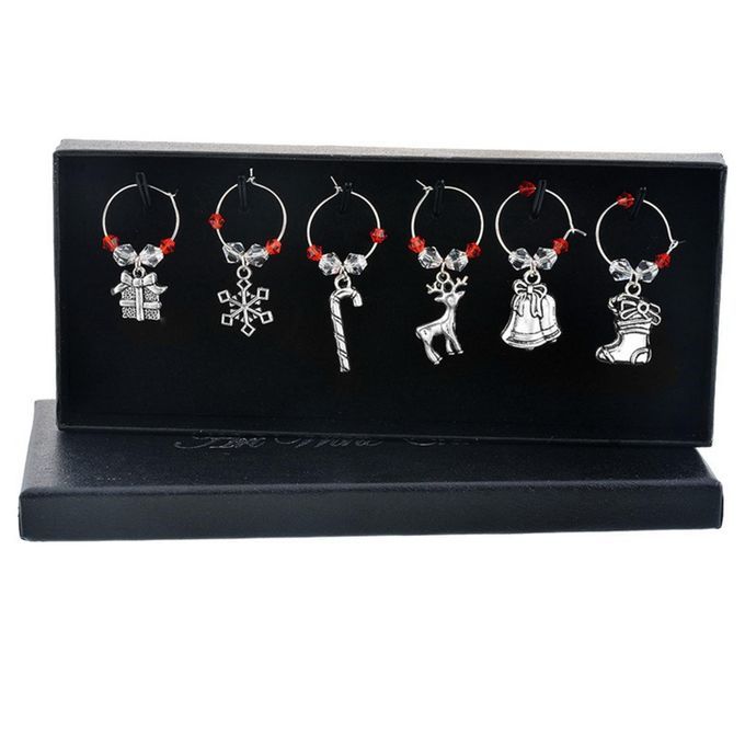 6 Pcs Cup Metal Decor For Home Stem Glasses New Year Silver Christmas