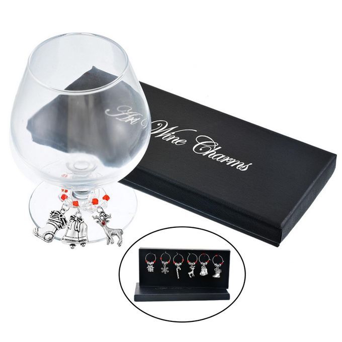 6 Pcs Cup Metal Decor For Home Stem Glasses New Year Silver Christmas
