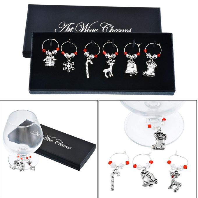 6 Pcs Cup Metal Decor For Home Stem Glasses New Year Silver Christmas
