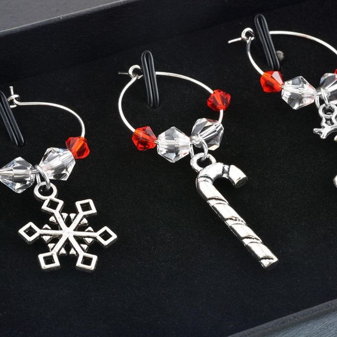 6 Pcs Cup Metal Decor For Home Stem Glasses New Year Silver Christmas