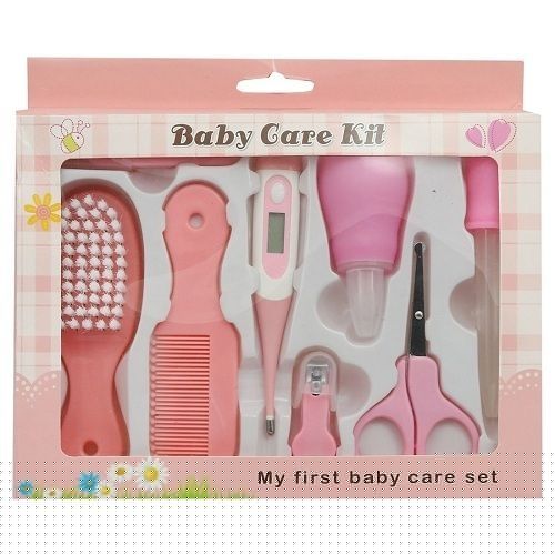7 Peices Baby Care Grooming Kit Manicure Set Nail Cutter Nasal Aspitator Catarrh Mucus Sucker Thermometer Drug Dropper Comb Brush