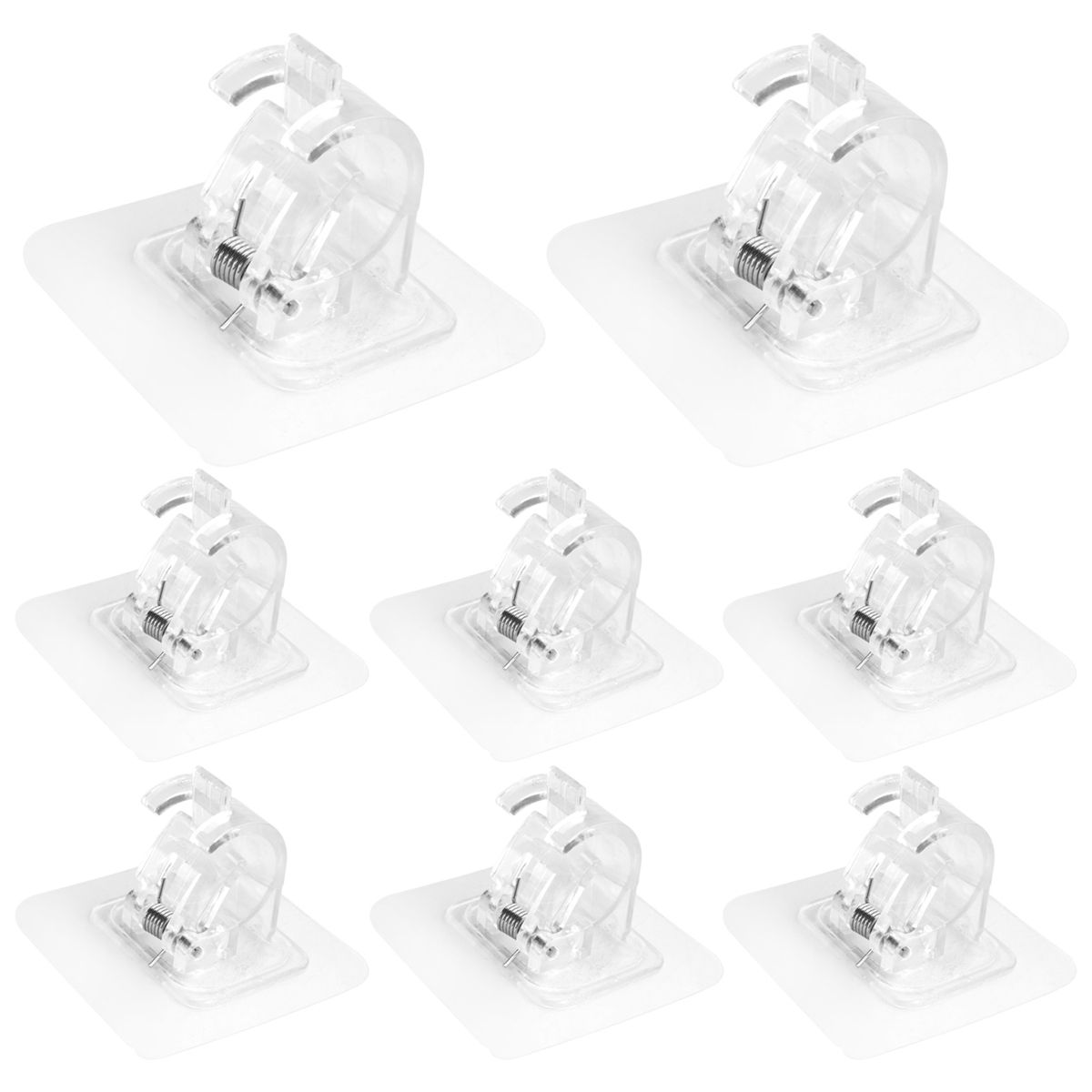 8PCS No Drill Curtain Rod Brackets Curtain Rod Holder Hooks Nail Free Curtain Rod Hooks Curtain Hangers