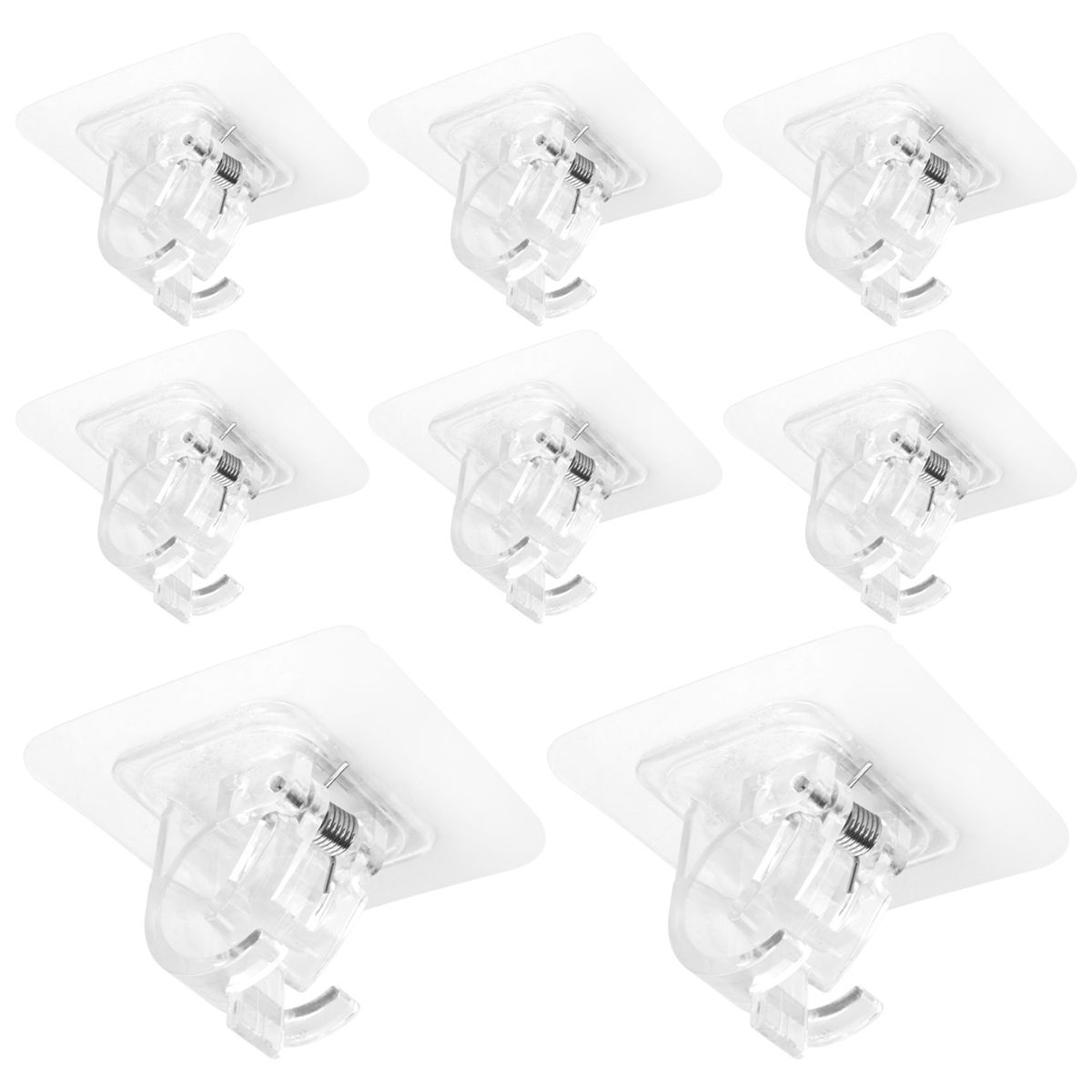 8PCS No Drill Curtain Rod Brackets Curtain Rod Holder Hooks Nail Free Curtain Rod Hooks Curtain Hangers