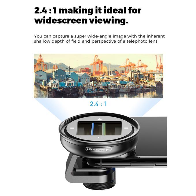 1.33X Anamorphic Lens Filmmaking Phone Camera Lens For IPhone 12