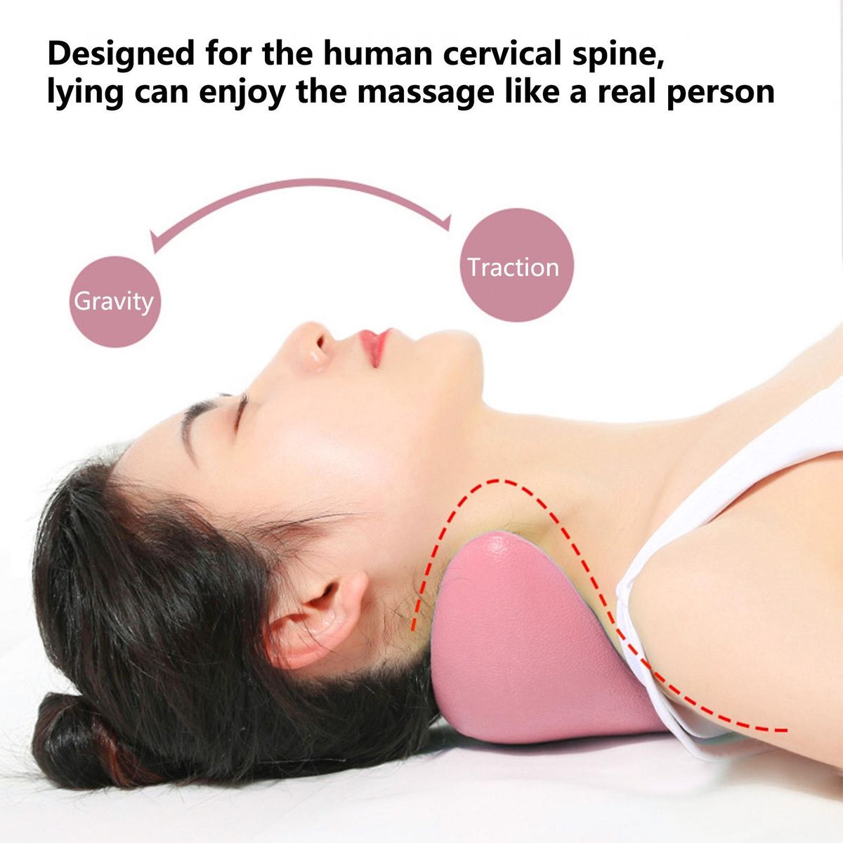 Stretch Relaxation Pillow Spine Alignment Neck Pillow Pink