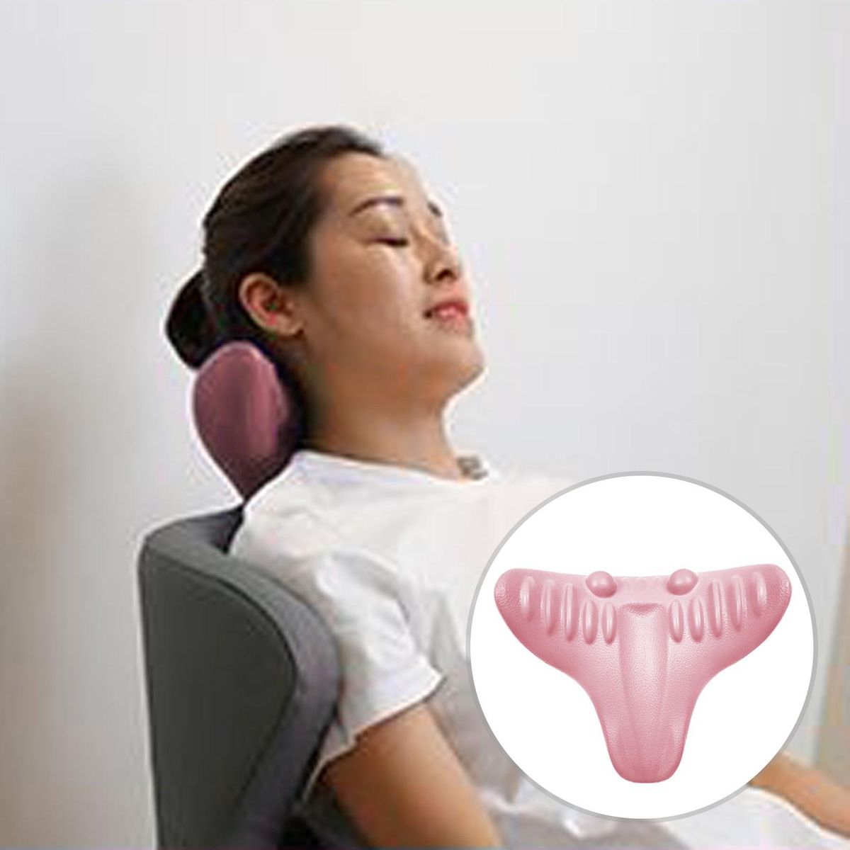 Stretch Relaxation Pillow Spine Alignment Neck Pillow Pink