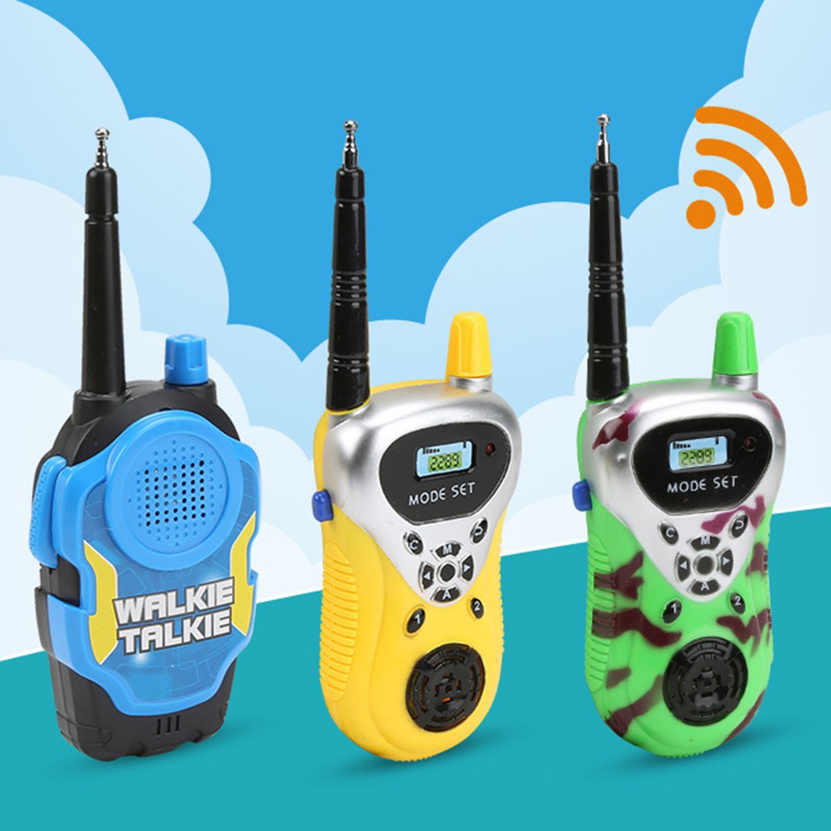 2Pcs/Set Children Walkie Talkie Remote Wireless-Yellow