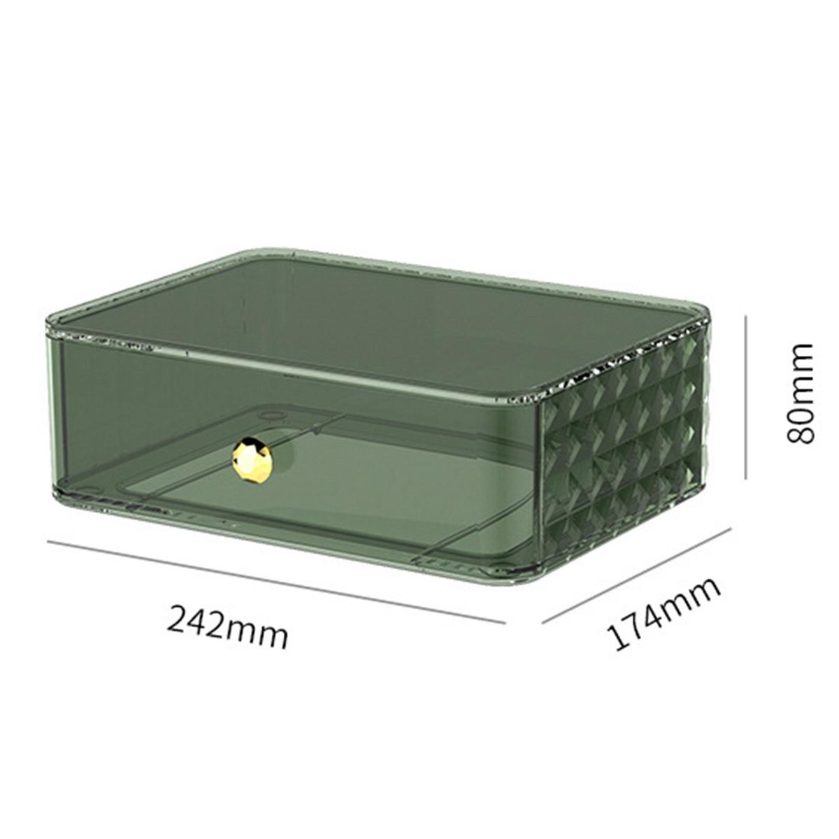 Storage Case Dustproof Makeup Organizer Stackable Storage Box Green