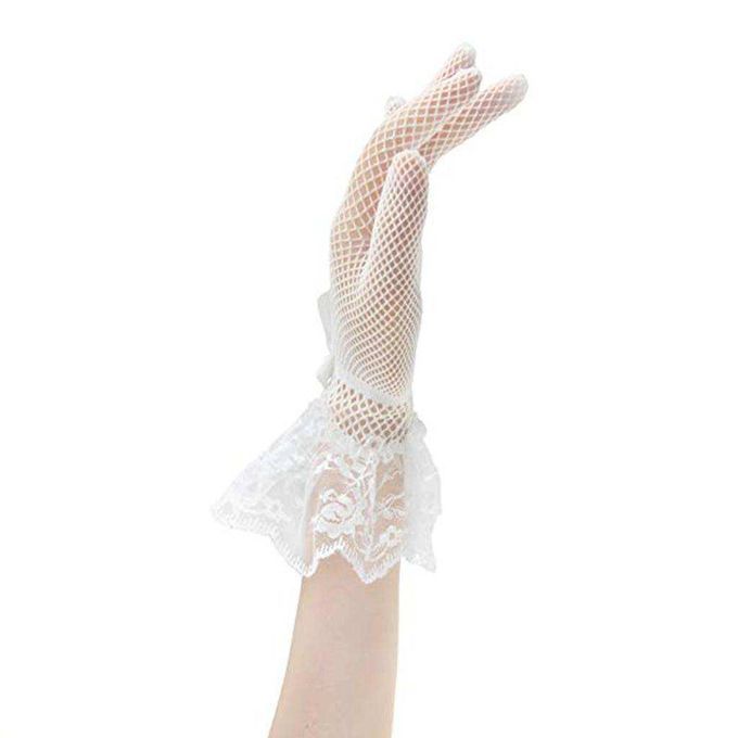 Floral Bowknot Lace Short  Women Bridal Wedding Party White