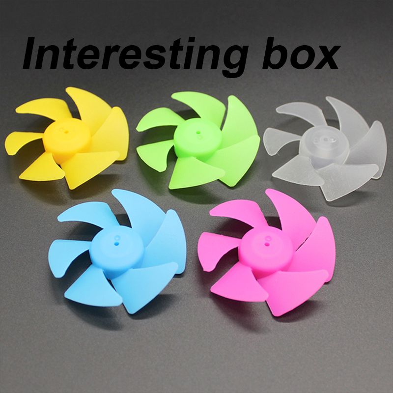 Manual Model Of Turbofan DIY Blade Material Yellow Blue Green Powder Transparent Six Blade Propeller Blade Accessories