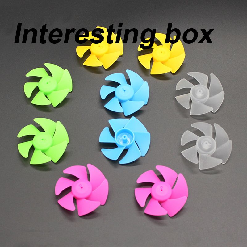 Manual Model Of Turbofan DIY Blade Material Yellow Blue Green Powder Transparent Six Blade Propeller Blade Accessories