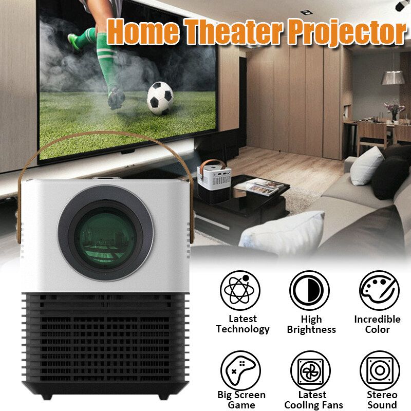 Portable LCD Projector 3D HD 1080P LED Video Theater Multimedia 2500 Lumens Black