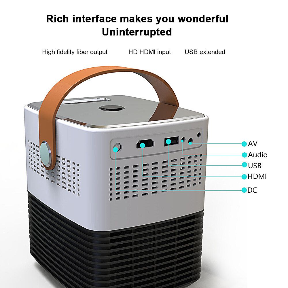 Portable LCD Projector 3D HD 1080P LED Video Theater Multimedia 2500 Lumens Black
