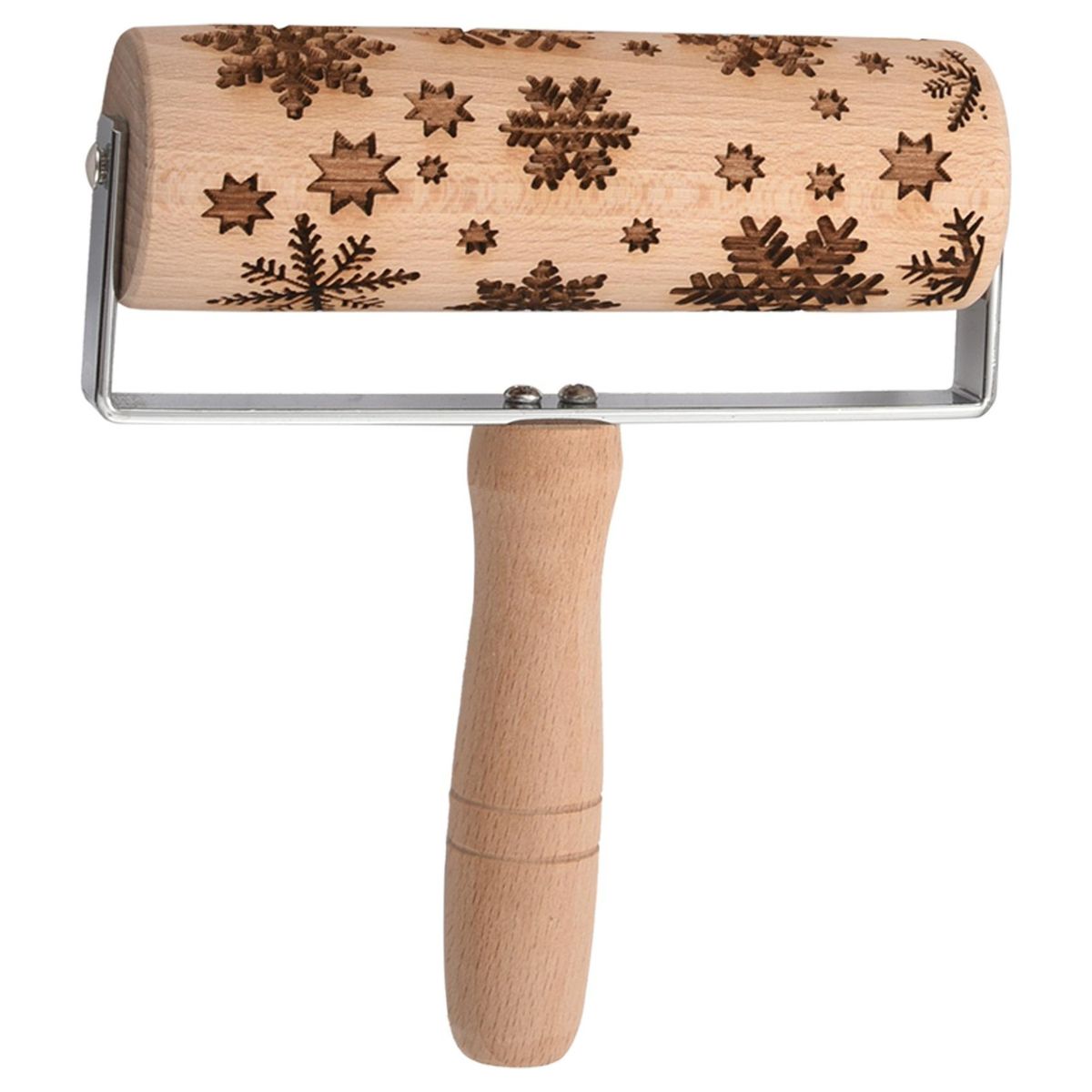 Rolling Pins Christmas Wooden Hand Grip Engraved Rolling