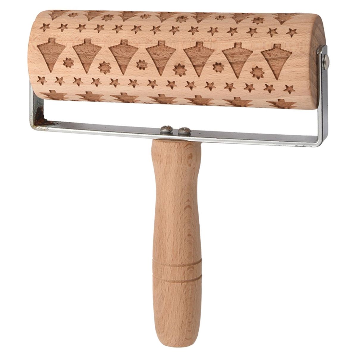 Rolling Pins Christmas Wooden Hand Grip Engraved Rolling