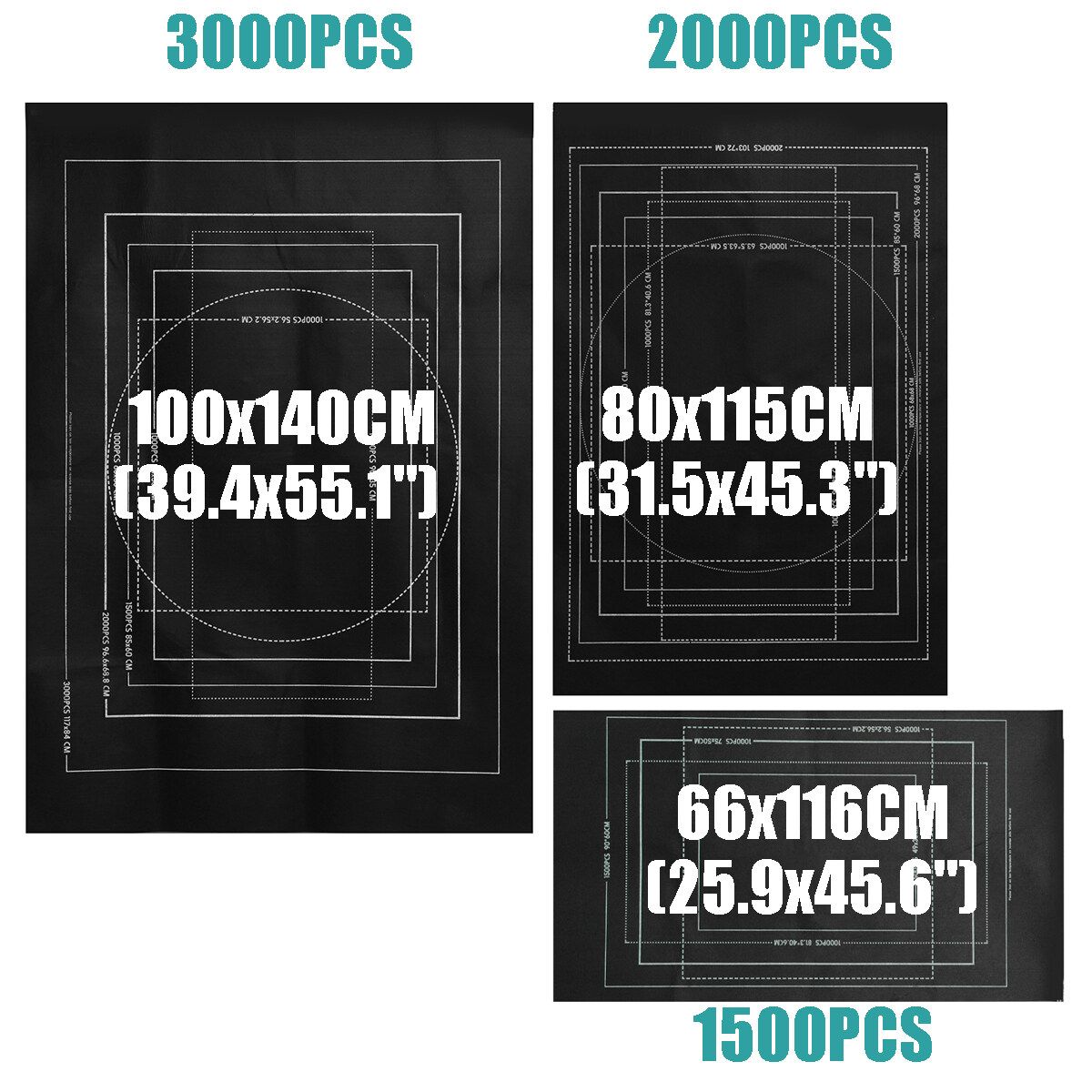 Jigsaw Puzzle Roll Up Mat For Jigsaw Puzzles Saver And Storage Store And Transport Puzzle Blanket For Up To 1500 / 2000 / 3000 Pieces Play Mat Puzzles Travel Storage Bag 3000 Pcs Black