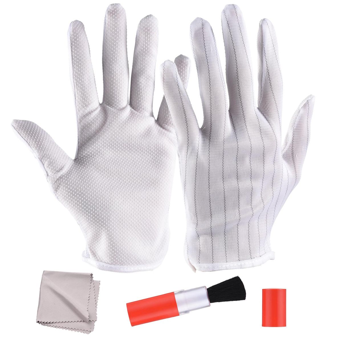 3-in-1 Camera Cleaning Kit with 1 Pair Anti-static Gloves + 1 Cleaning Brush + 1 Cleaning Cloth for DSLR Digital Camera Maintenance Tools