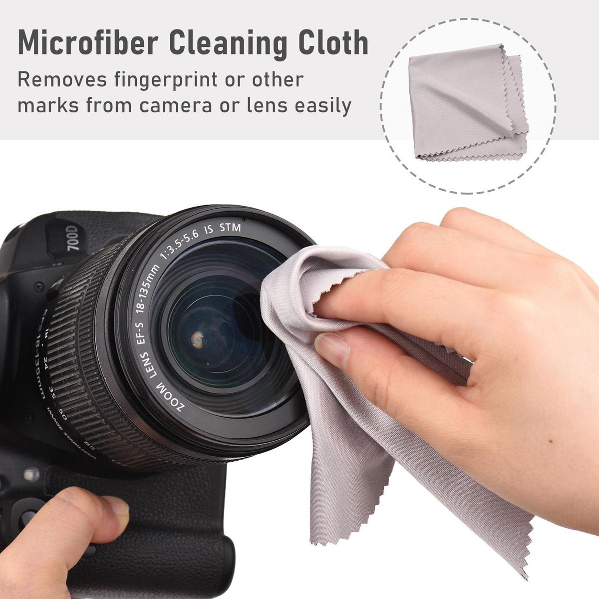 3-in-1 Camera Cleaning Kit with 1 Pair Anti-static Gloves + 1 Cleaning Brush + 1 Cleaning Cloth for DSLR Digital Camera Maintenance Tools
