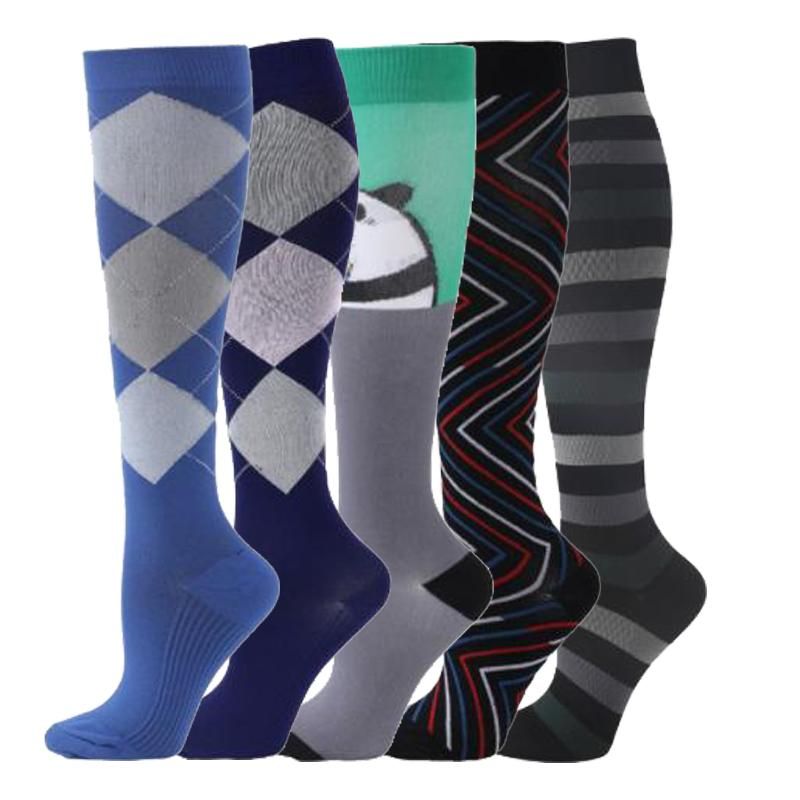 Men's Women's Compression Socks Are Suitable For Outdoor Running Socks Cycling Rugby Golf Nurses Edema Stripes Stars