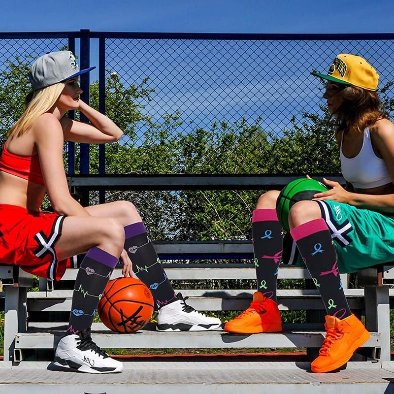 Men's Women's Compression Socks Are Suitable For Outdoor Running Socks Cycling Rugby Golf Nurses Edema Stripes Stars