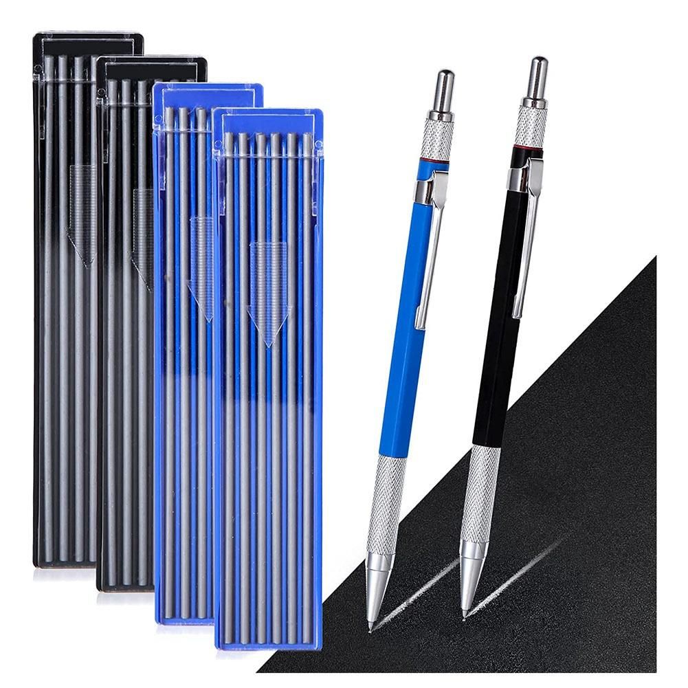 2Pcs Mechanical Carpenter Pencils Set with Built-In Sharpener for SteelPipe WelderConstruction Woodworker B