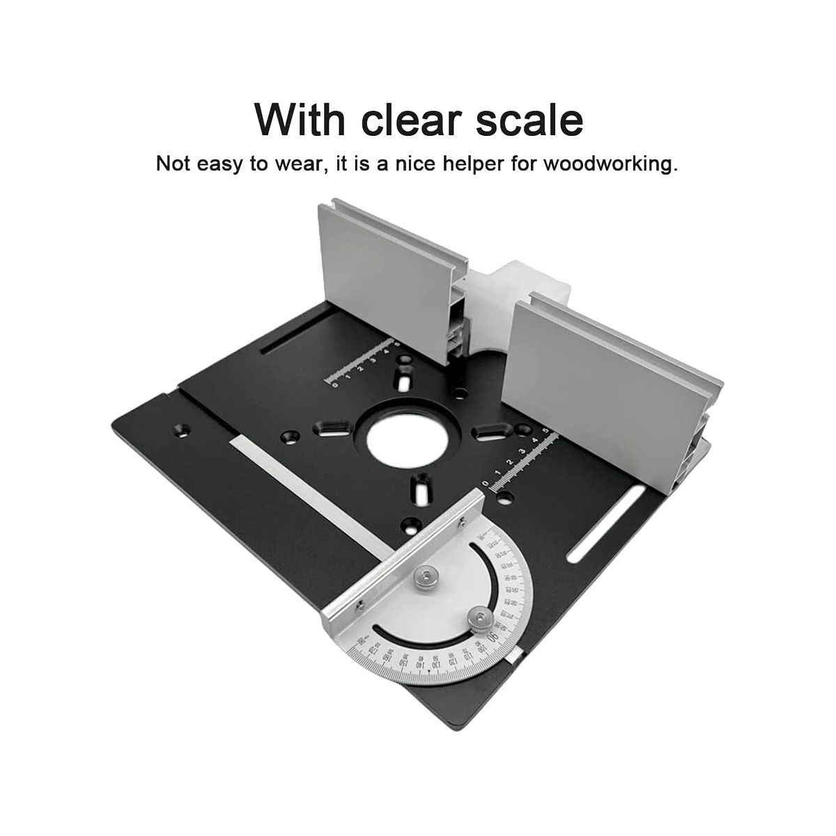 Router Table Insert Plate Aluminum Alloy Wood Milling Flip Board Trimming Machine Engraving Auxiliary ToolBlack