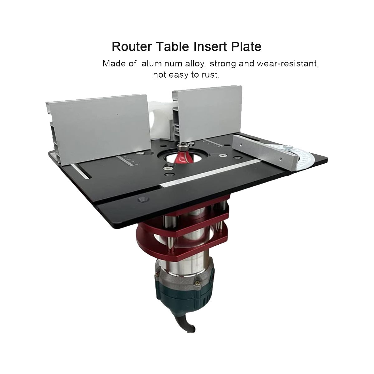 Router Table Insert Plate Aluminum Alloy Wood Milling Flip Board Trimming Machine Engraving Auxiliary ToolBlack