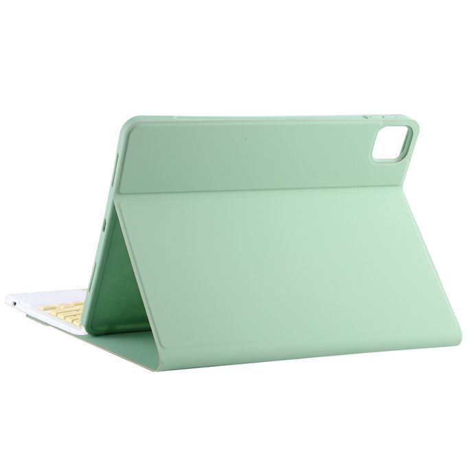 TG11BC Detachable Bluetooth Yellow Keyboard Microfiber Leather Protective Case For IPad Pro 11 Inch (2020), With Touchpad & Pen Slot & Holder (Green)