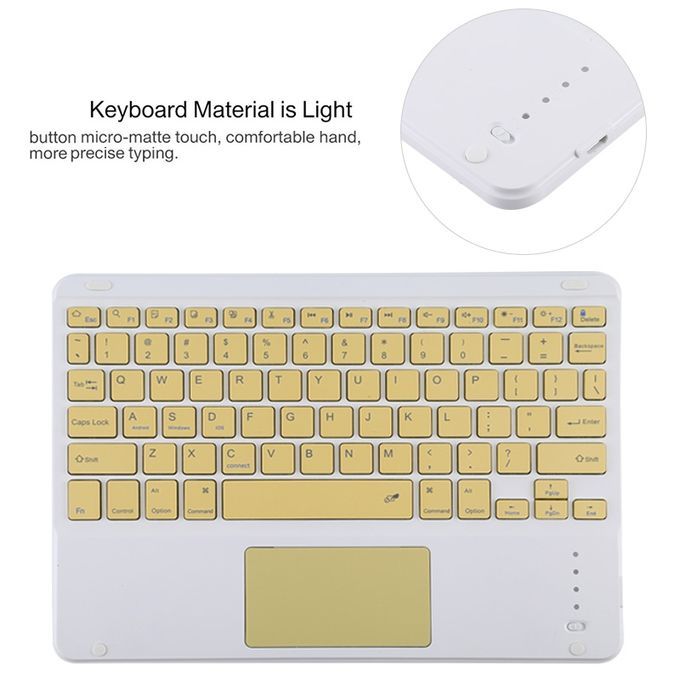 TG11BC Detachable Bluetooth Yellow Keyboard Microfiber Leather Protective Case For IPad Pro 11 Inch (2020), With Touchpad & Pen Slot & Holder (Green)