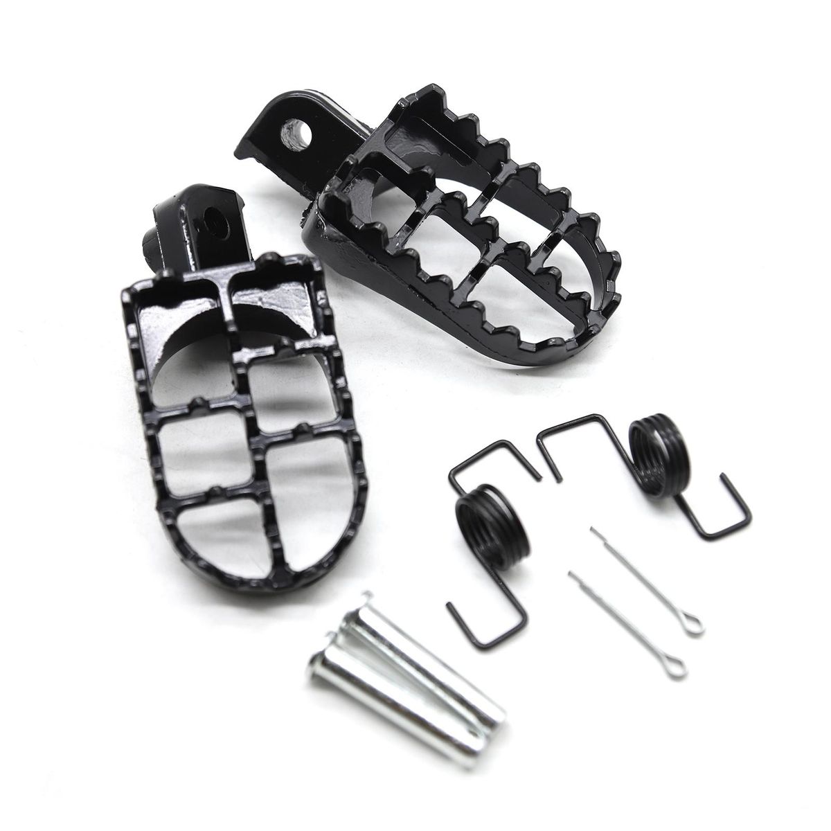 Footrests Kit Black Aluminum Replacement for Yamaha YZ125 YZ250 PW50 PW80 BW80 DT50 RT100 RT180 TT225S TT225T TTR110 TTR90 TW200 WR200 250 500 XT225 XT250 XT350 Dirt Bike