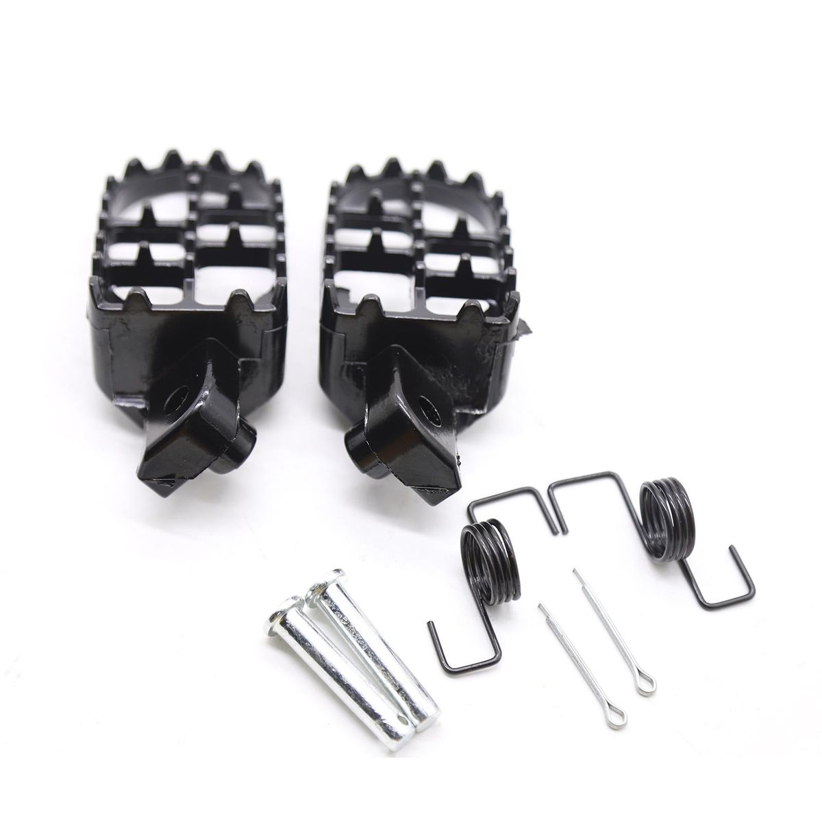 Footrests Kit Black Aluminum Replacement for Yamaha YZ125 YZ250 PW50 PW80 BW80 DT50 RT100 RT180 TT225S TT225T TTR110 TTR90 TW200 WR200 250 500 XT225 XT250 XT350 Dirt Bike