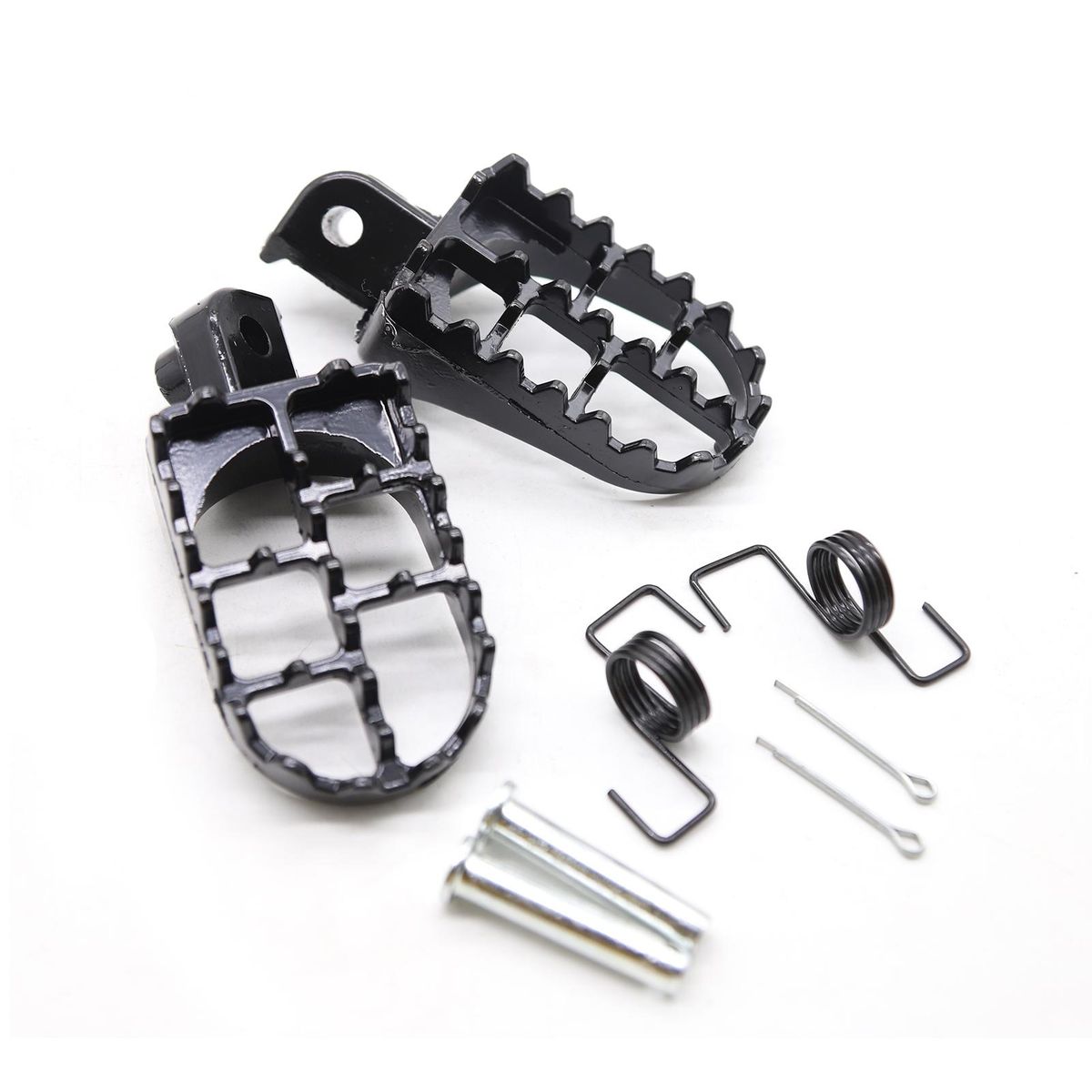 Footrests Kit Black Aluminum Replacement for Yamaha YZ125 YZ250 PW50 PW80 BW80 DT50 RT100 RT180 TT225S TT225T TTR110 TTR90 TW200 WR200 250 500 XT225 XT250 XT350 Dirt Bike