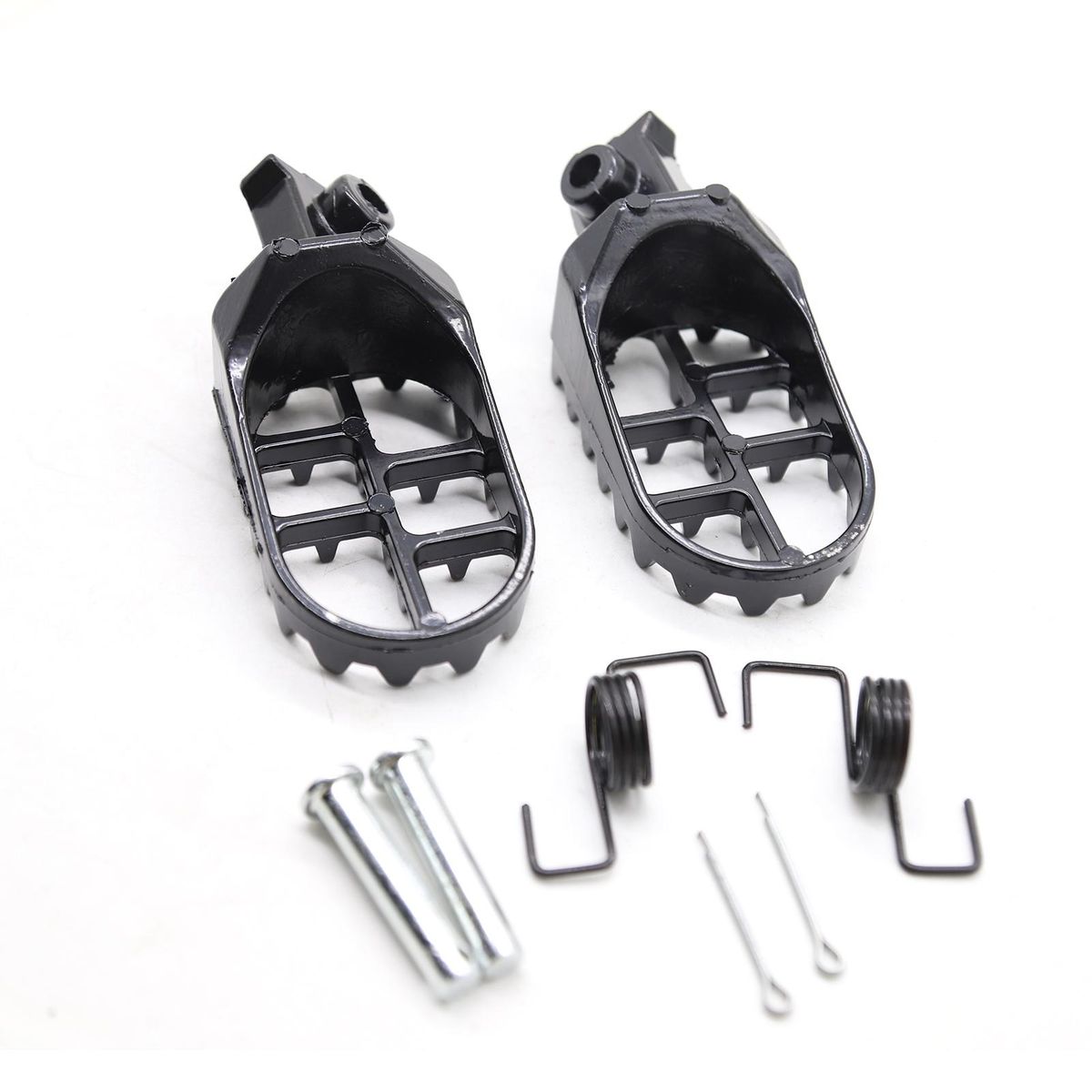Footrests Kit Black Aluminum Replacement for Yamaha YZ125 YZ250 PW50 PW80 BW80 DT50 RT100 RT180 TT225S TT225T TTR110 TTR90 TW200 WR200 250 500 XT225 XT250 XT350 Dirt Bike