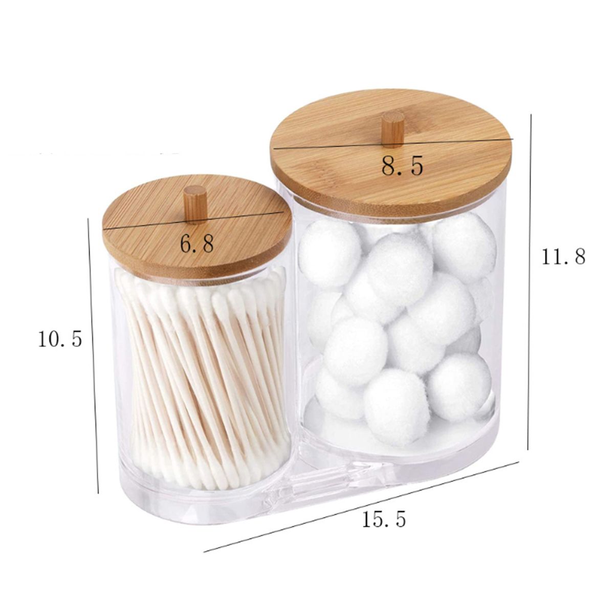 Upgrated Quality 2 In 1 Acrylic Cotton Swabs Storage Holder