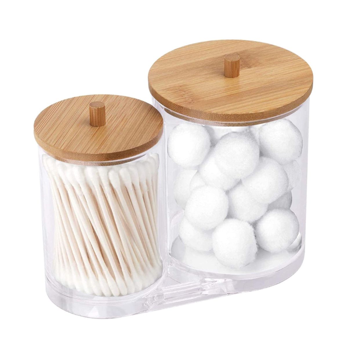 Upgrated Quality 2 In 1 Acrylic Cotton Swabs Storage Holder