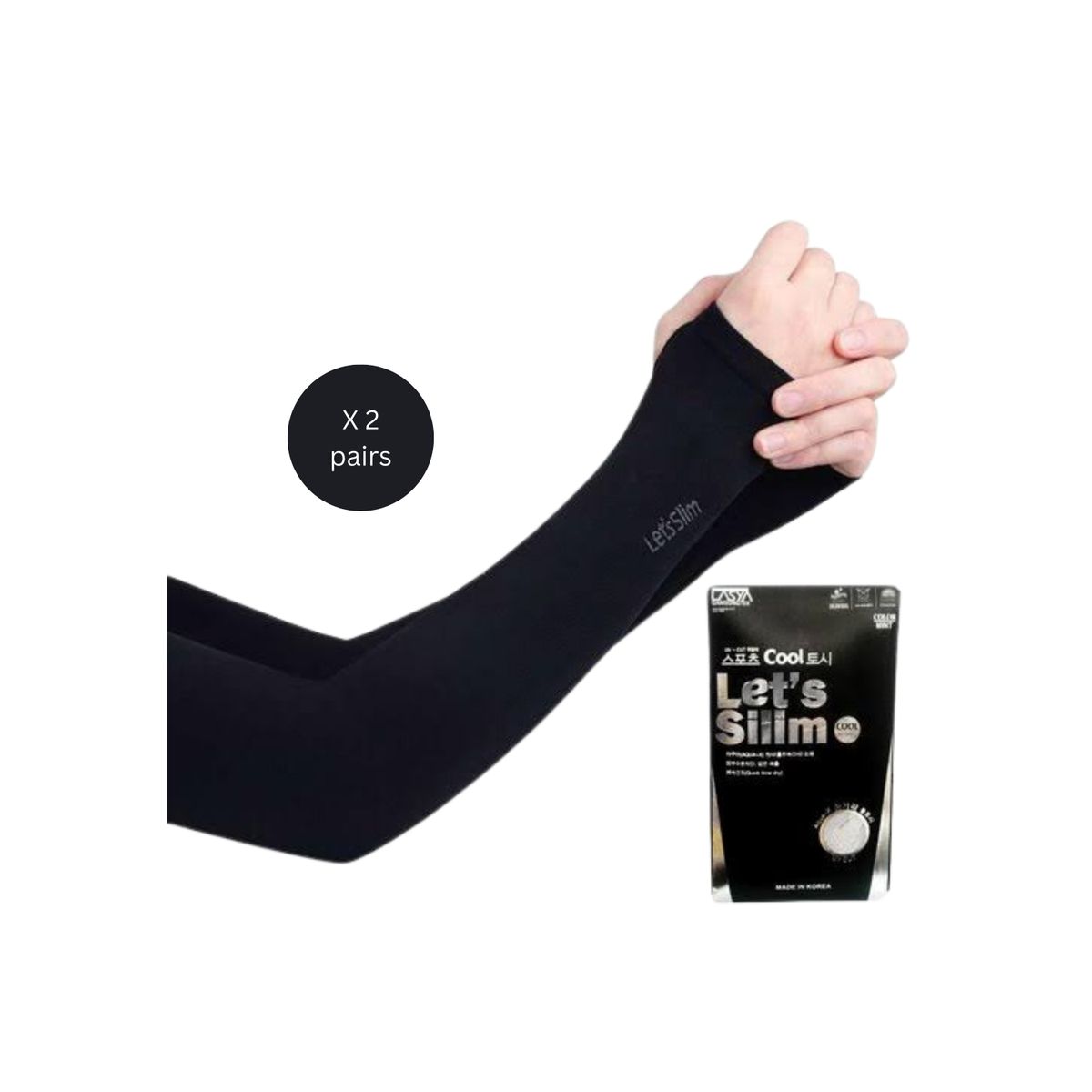 Two Pairs Of Sunscreen Hand Sleeve Outdoor Arm Sleeve Sun Hand Protection- Black