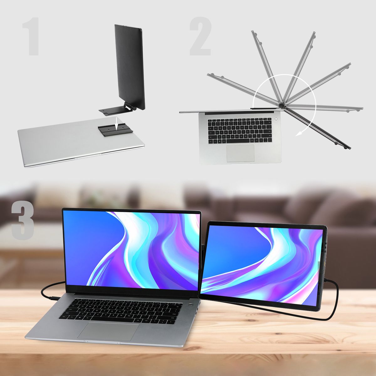 14.1inch Laptop Screen Extender 1080P FHD Portable Laptop