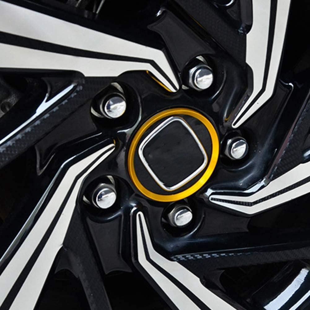 Wheel Center Caps Trim for Honda Civic 2020 -2016, Rims Center Caps Decoration Hubs Rings Aluminum Alloy 4Pcs (Gold)