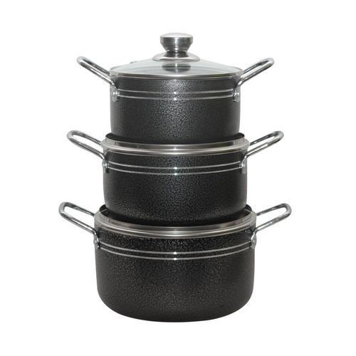 3pcs Non Stick Pots Black