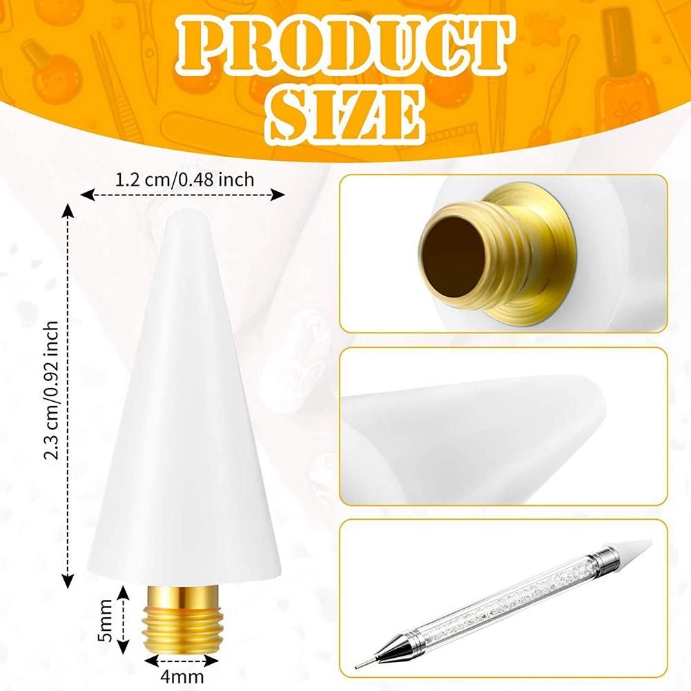 16Pieces Nail Rhinestones Picker Replacement Head Tips for